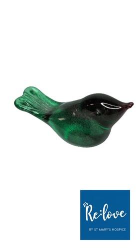 Our glass bird figurine - glass, green