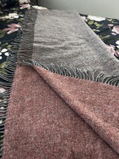 McNutt Grey / Peach nectar 100%   Wool  Throw