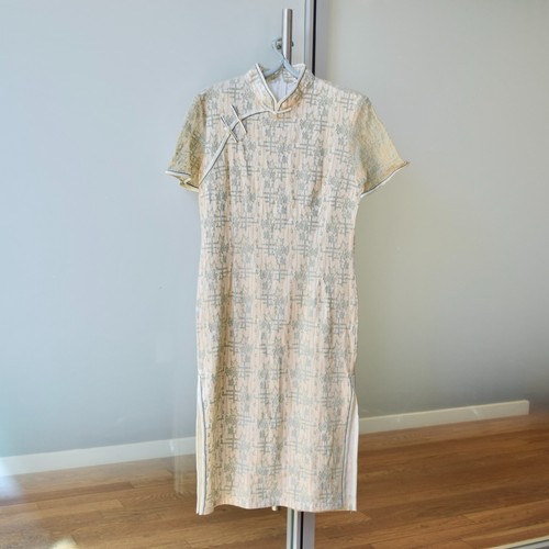 Beige lace green flora - green,