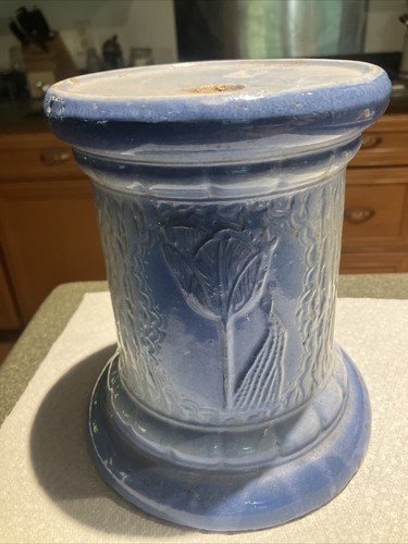 Blue white stoneware tulip - blue,