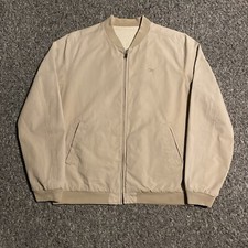 VTG Lacoste Reversible Bomber Jacket Lined Beige Embroidered Men’s Large