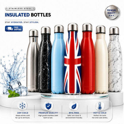 Water bottle stainless steel - water,