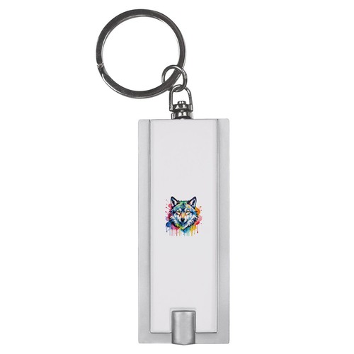 Wolf portrait led keyring - portrait',