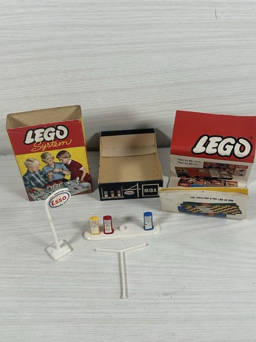 Lego system esso petrol pumps - lego,