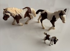Schleich Skewbald Horses x3
