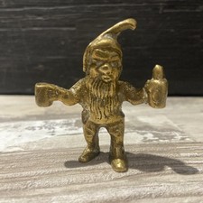 Vintage Miniature Brass  Gnome
