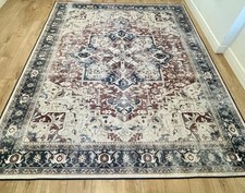 Vintage Kamran Royal Blue Rug 245x305 RRP £309 Huge XXLarge Washable Ruggable