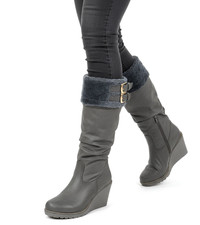 LADIES KNEE HIGH BOOTS FUR