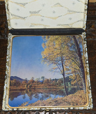 Set of Six Vintage Win-El-Ware Place Mats with Scottish Scenes (6" Square)