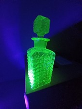 Art Deco vaseline (uranium) glass perfume bottle Glass Stoppers