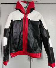 Clara Cosplay Men's Leather Jacket, Batman, Arkham Knight Game, Red Hood, Size M