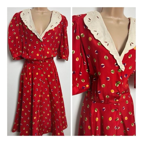 Vintage 1980s red purple - 1980s, cream