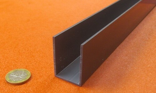 Pvc channel grey - u, .080"