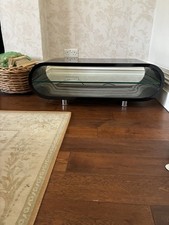 Techlink Ovid Black Gloss Stand With Glass Shelf