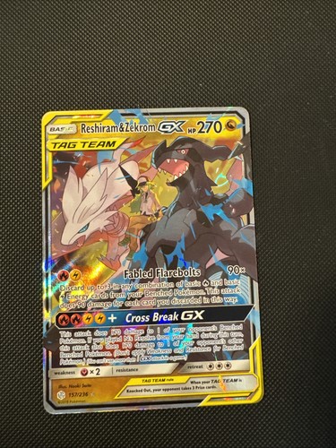Reshiram zekrom holo card - reshiram, gx
