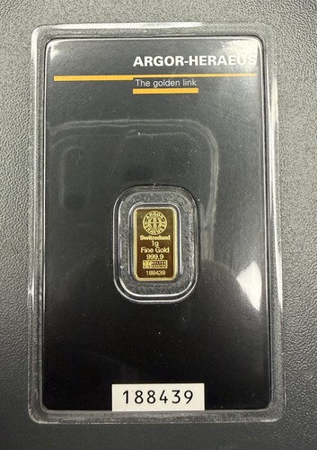 Argor heraeus gold bar - 1g, argor-heraeus