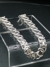 9ct White Gold Flat Byzantine