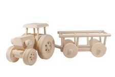 Wooden Tractor with Hay