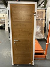 Teckentrup Carteck Single Insulated Side Hinge Entry/Garage Door - Oak 765x2010