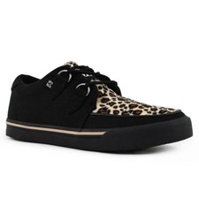 T.U.K. A9181 TUK VLK D Ring Creeper Sneaker Black Leopard Canvas