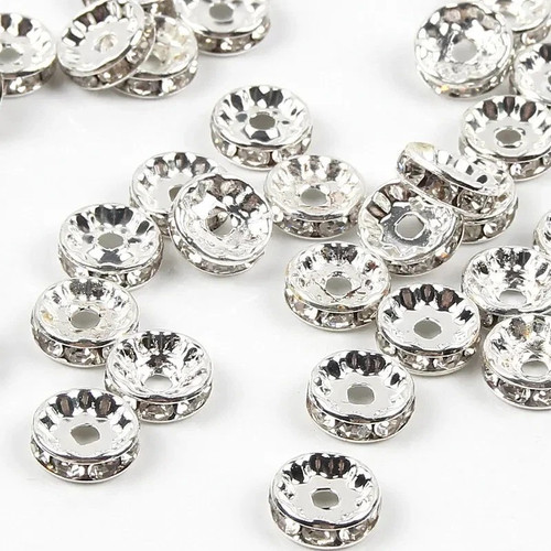 Mm rhinestone spacer - 4/6/8/10,
