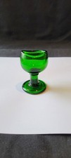 Vintage Emerald Green Woods of Barnsley Glass Pedestal Eye Bath / Cup /Wash B68