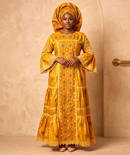 Women mustard rich bazin - women’s,