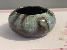 Vintage Ewenny Studio Pottery Small Bowl. Made In Wales. Green/Brown Glaze.