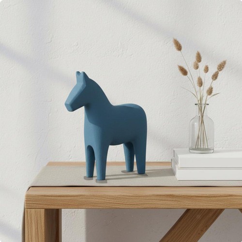 Wooden horse statue nordic - wooden,