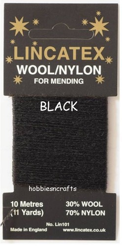 Black thread for darning - black,