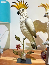Cockatoo Sulphur Crested Metal Hand Painted Ornament by Country Living