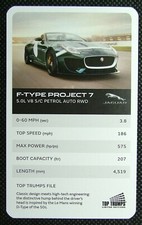 1 x info card of car Jaguar F-Type Project 7 – 5.0L V8 S/C Petrol Auto J15