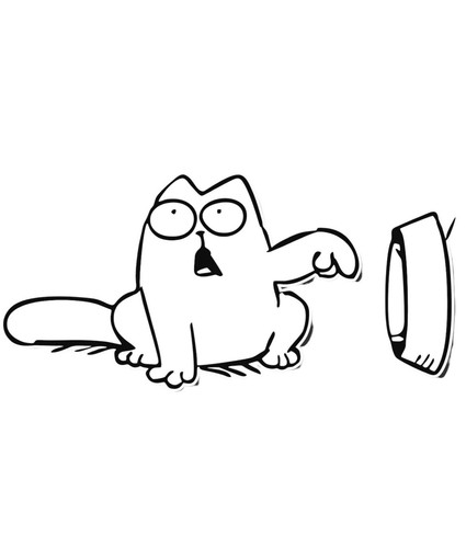 Simons cat sticker vinyl - 5”,