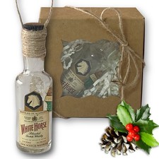 White Horse Blended Scotch Whisky Artisan Vintage Glass Bottle Ornament