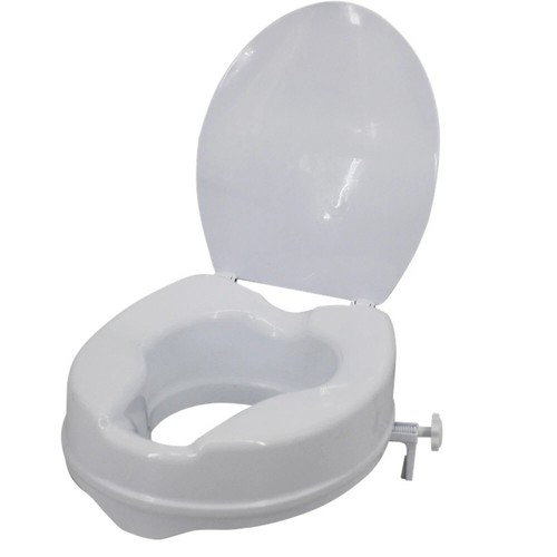 Toilet seat riser raised - toilet,