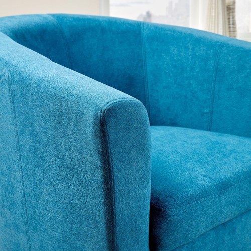 Teal fabric tub chair wooden - teal,