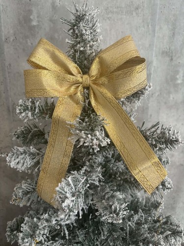 Gold christmas bow - gold,