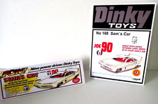 DINKY TOYS No.108 SAM`S SILVER CAR JOE 90 ADVERT CARD & SHELF TALKER