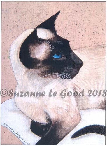 Siamese cat art print limited - art,