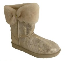 UGG Girls Ramona Classic II Metallic Boot Gold size Y6 NIB 1096429K