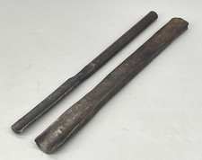 2 Vintage Heavy Duty 7/8" 1/2" Gouge Cold Chisel Stone Mason Shipwrights Tool