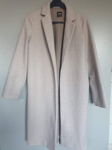 Zara beige longline coat size - longline,