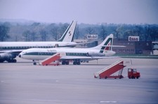 ORIGINAL 35mm Aircraft slide I-DABV SAM AL  SE-210 Caravelle GATWICK 1972 #9025