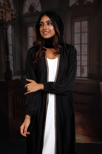 Haya black abaya with - haya, white
