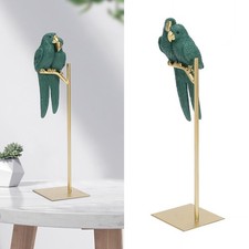 Parrot Statue Ornament Couple Macaw Bird Perching On Tabletop Stand Home Decor