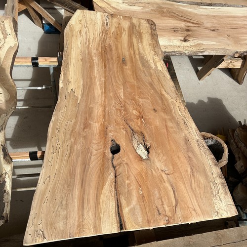 Spalted beech waney edge table - beech,