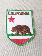 Vintage California Flag 'Grizzly Bear' Embroidered Fabric Patch **
