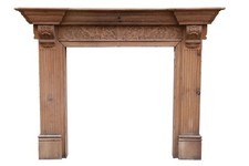 Hand Carved Wooden Fireplace Surround