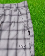 ? Puma – Men’s Golf Trousers – White/Black Check – Stretch Fit – W34 L32