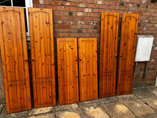 Used pine wardrobe doors - wardrobe,